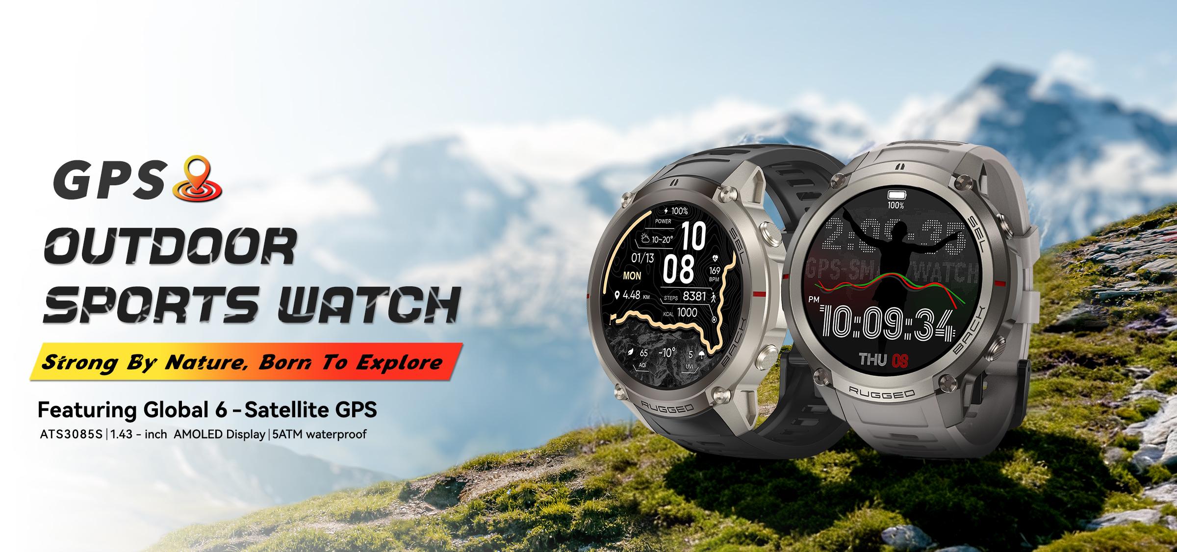 2026 New GPS Smart Watch, 1.43 Inch Amoled Screen, 5ATM Waterproof, 500mah Long Battery, Bluetooth-compatible Connectivity, Outdoor Sports, Sports Smartwatches, Built in GPS Offline Map Downloads