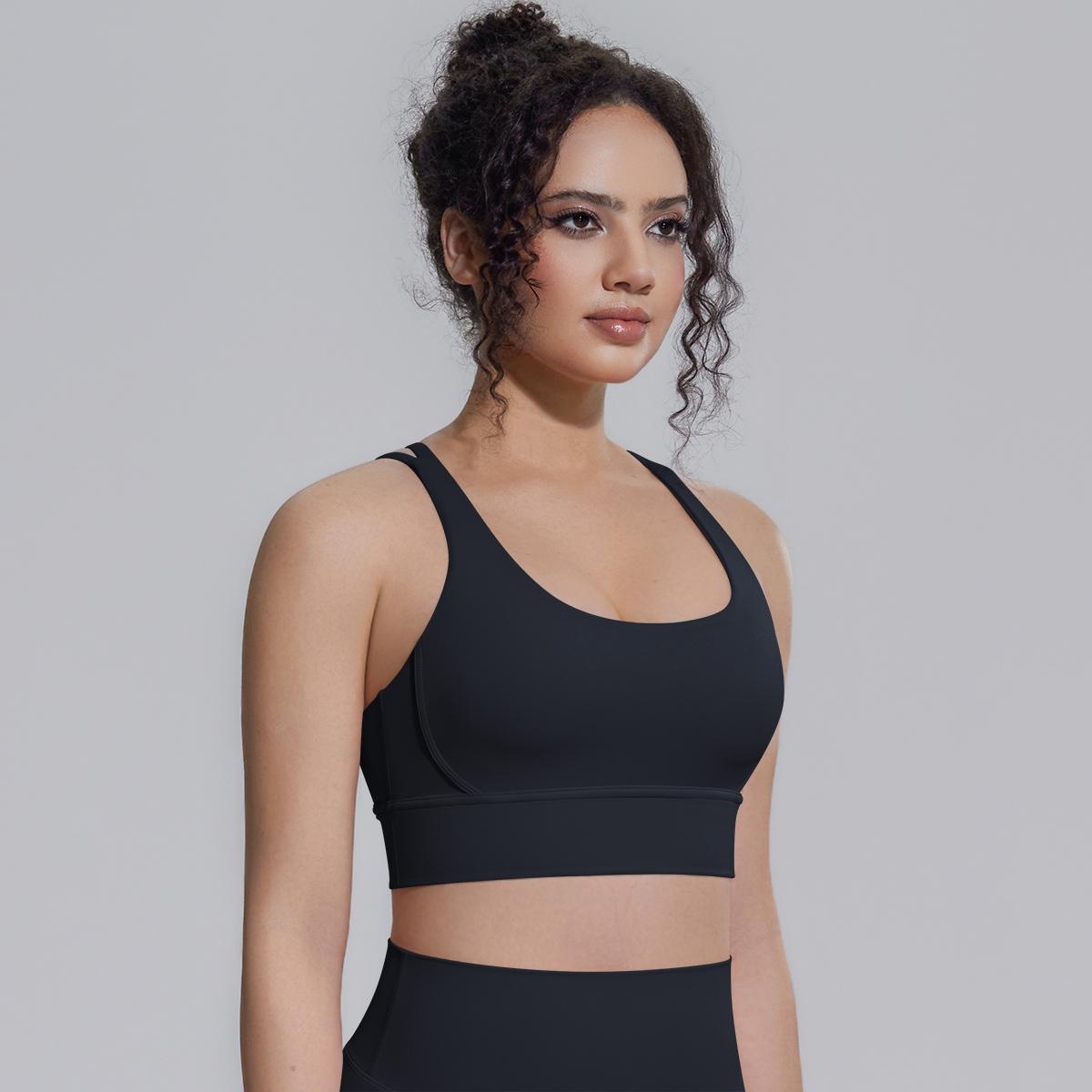 Summer Cross Straps Woman Yoga Bra Shock-absorbing Running Yoga Tank Top with Chest Pad Sexy Beautiful Back Gym Yoga Brassiere