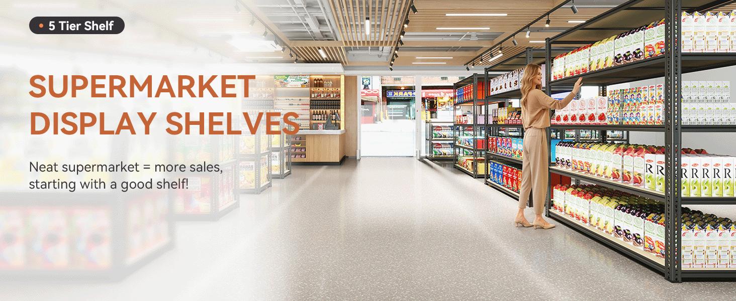 TryLazy 5-Tier Adjustable Metal Shelving Unit - Heavy Duty Storage Rack for Garage, Warehouse, Pantry, Kitchen Organizer