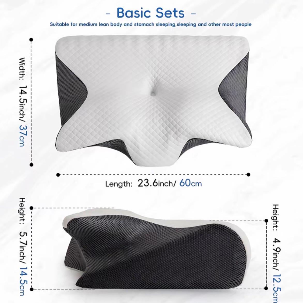 Memory Foam Soft Neck Pillow, 1 CountComfortable Neck Support Pillow and Neck RestCushion for Sleeping, Supportive Memory Foam