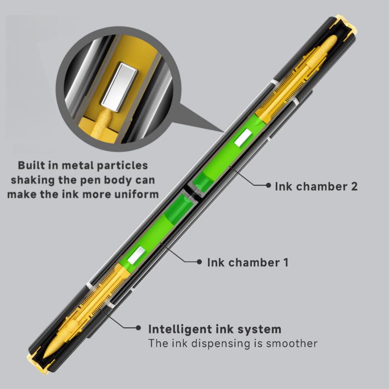 Acrylic Paint Metallic Markers, Automatic ink control Dual Tip (Brush & Fine)for Black Paper & Rock Painting Metallic Acrylic Paint Markers for DIY Crafts, Scrapbooking, Glass, Wood, Drawing Markers