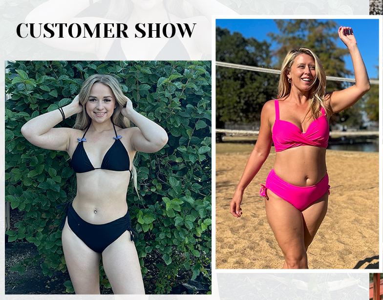 Daci Women Mid Waist Bikini Bottoms - Full Coverage Swim Bathing Suit Bottom Side Tied Swimsuit Bottoms