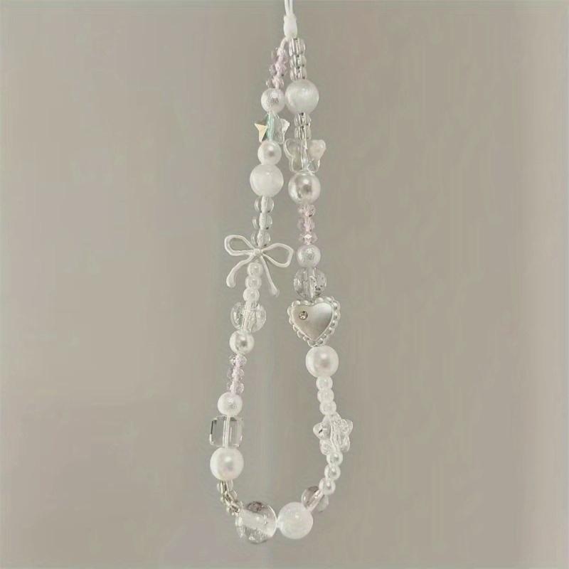 1pc Acrylic (PMMA) Bowknot Phone Chain, CCD Camera Hanging Charm, Fairy Keychain, Electronic Accessories, Mobile Decor, Cell Phone Charm, Phone Lanyard, Phone Decoration