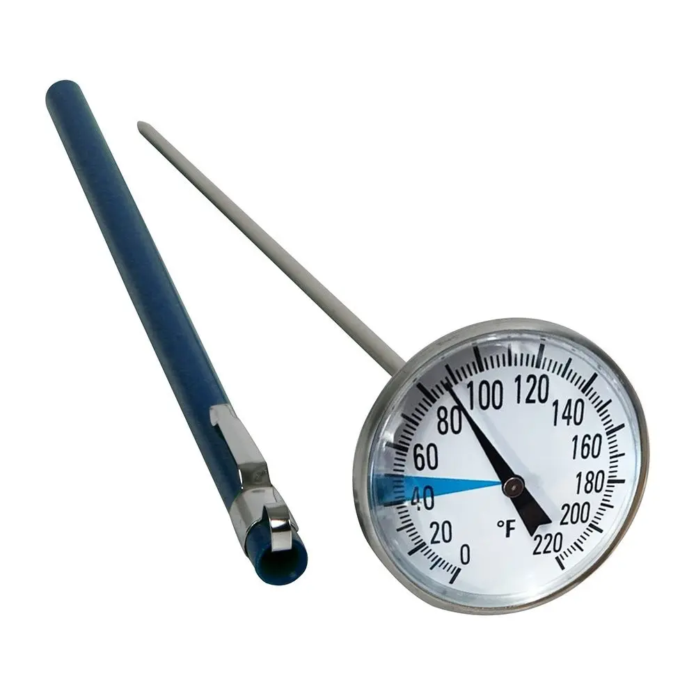Stainless Steel Soil Thermometer | 127mm Stem, Easy-to-Read 1.5” Dial Display, 0-220 Degrees Fahrenheit Range | Soil Temperature Thermometer for Ground, Compost, Garden Soil