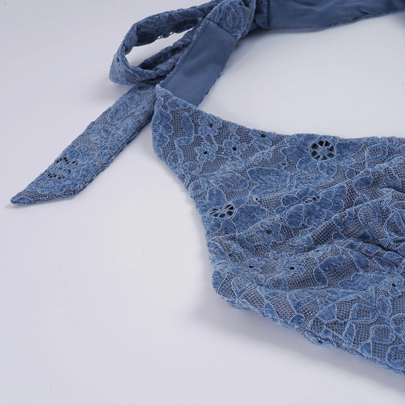 Lace Halter Top and Half Skirt Set, Matching Outfits, Sleeveless Backless Sexy Y2K Street Fashion, Spring Summer Vacation Beach for Women, Womenswear