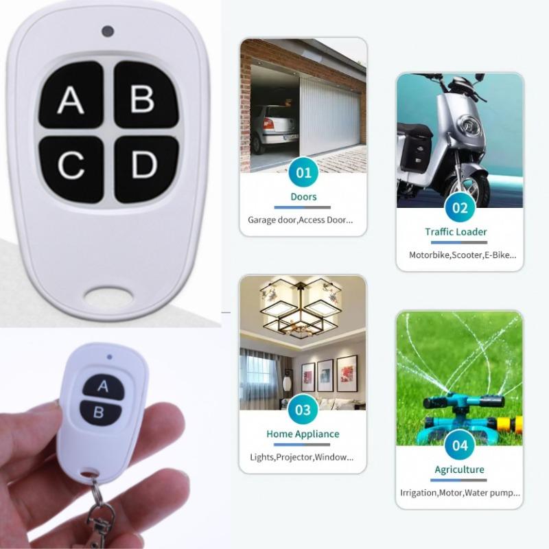Garage Door Remote Control for Cloning Electric Roll-Up Garage Doors with Wireless Transmitter Fixed Code Security Handle