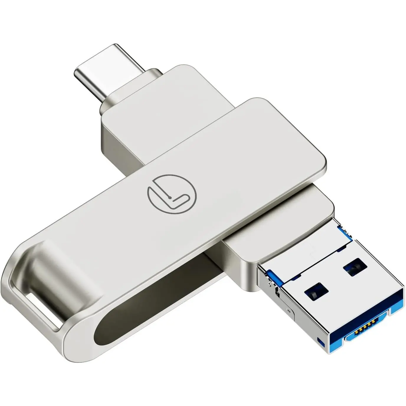 USB C Flash Drive 128GB 3 in 1 for Android,PC,Tablet,iOS Device | Metal Type C Flash Drive with Type-C,USB,-USB,USB C Thumb Drive for Smartphone Data Transfer,No App Needed