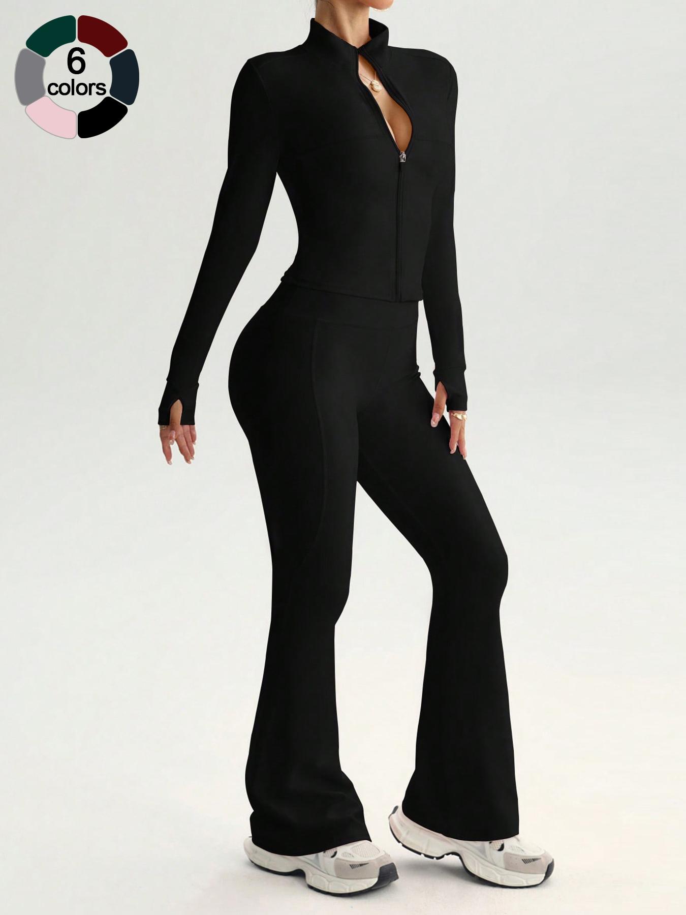 Women's High Elasticity Yoga Set, Skin-Friendly Fabric, Slimming Neckline, High Waist Sculpting, Multi-Color Options, Gym Workout Running, Yoga Tracksuit Set