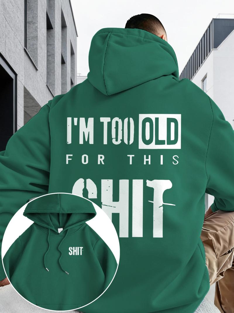 Men's Fall Winter Hooded Sweatshirt, Emotion Style Print, Casual Fitted Design, Drawstring Pocket, Warm Multi-Color Options