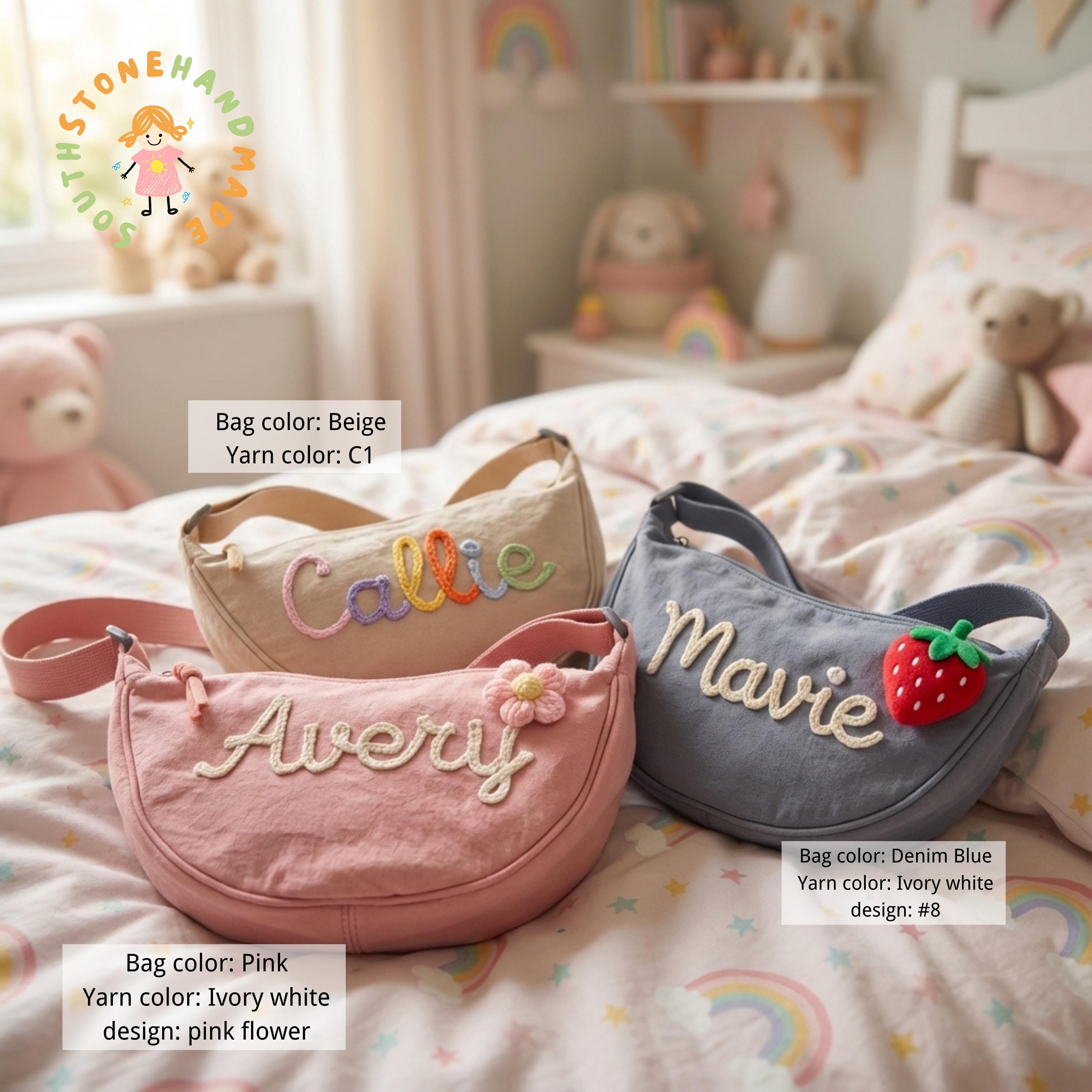 AS1042 Customized Name Personalized Dumpling Bag DIY Light Crossbody One Shoulder Exclusive Customized Bag Birthday Gift