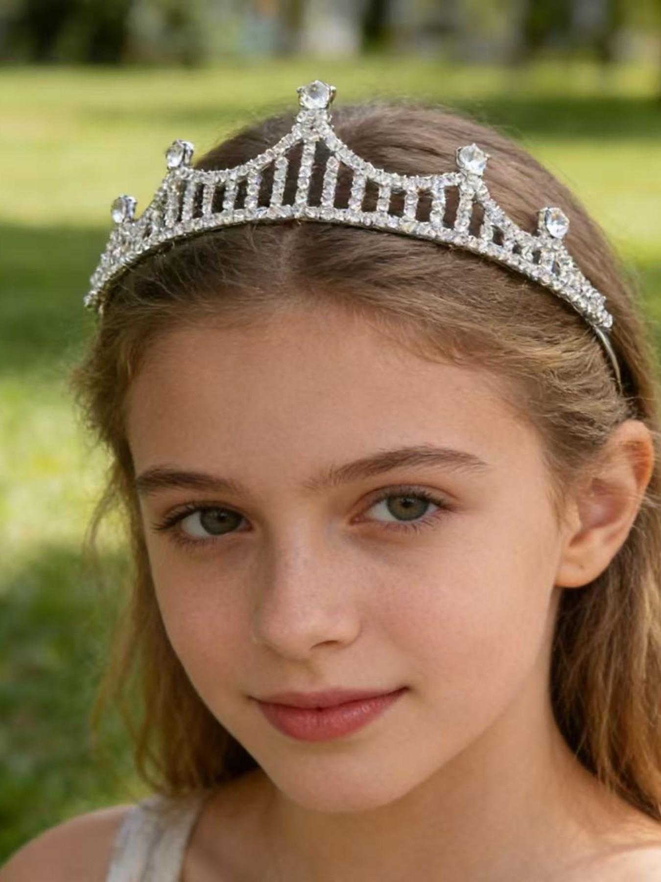 Adjustable Rhinestone Crown Headband, Non-Slip & Comfortable, Elegant Hairpiece for Weddings, Prom & Daily Wear, Tiktok Shop