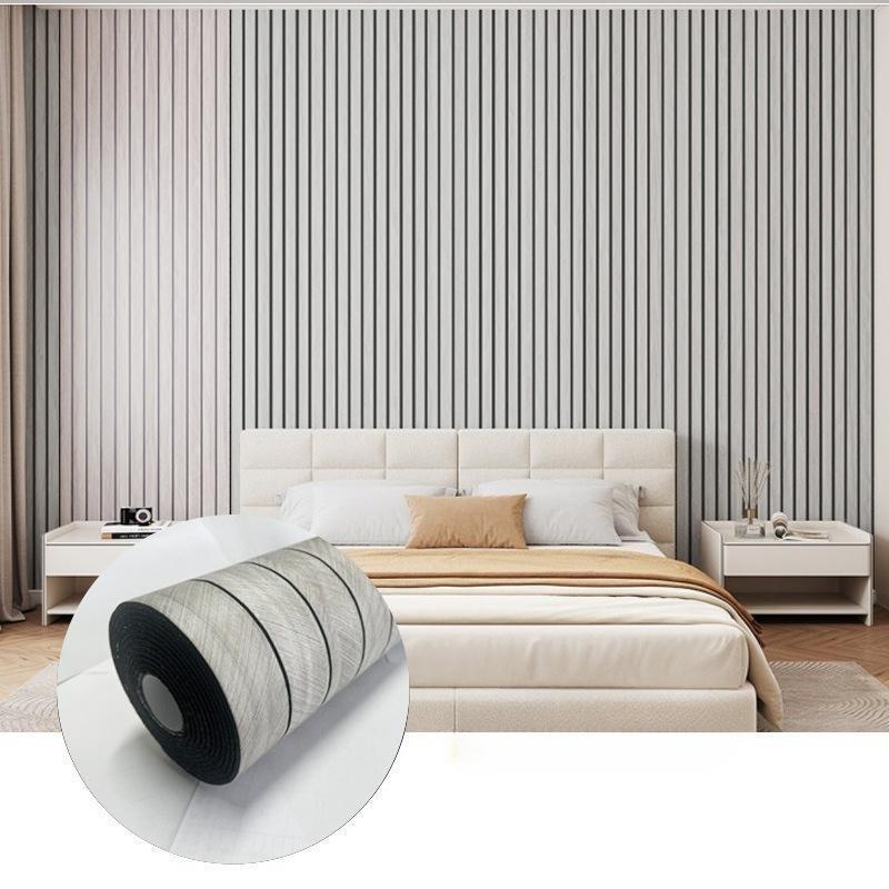 1 Roll Wood Grain Striped Wall Sticker | Thickened 3D Textured Self-Adhesive Wallpaper, Waterproof for TV Background, Bedroom, Living Room & Ceiling | Cuttable Easy-to-Stick Faux Wood Panel, Moisture-Proof