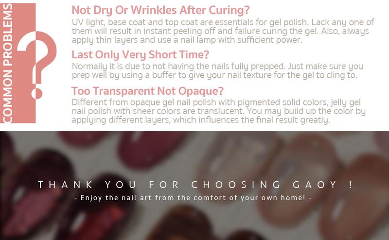 GAOY Rose Garden Jelly UV Gel Nail Polish of 6 Transparent Nude Red Pink Brown Colors Sheer Gel Polish Kit for Christmas Gift Idea Salon Gel Manicure and Nail Art DIY at Home