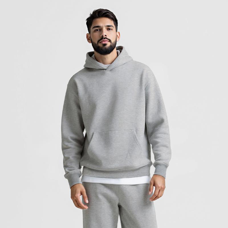 GINGTTO Men's Pullover Sweatshirt Hoodie Casual Unisex Oversized Solid Loose Fit Comfy Streetwear