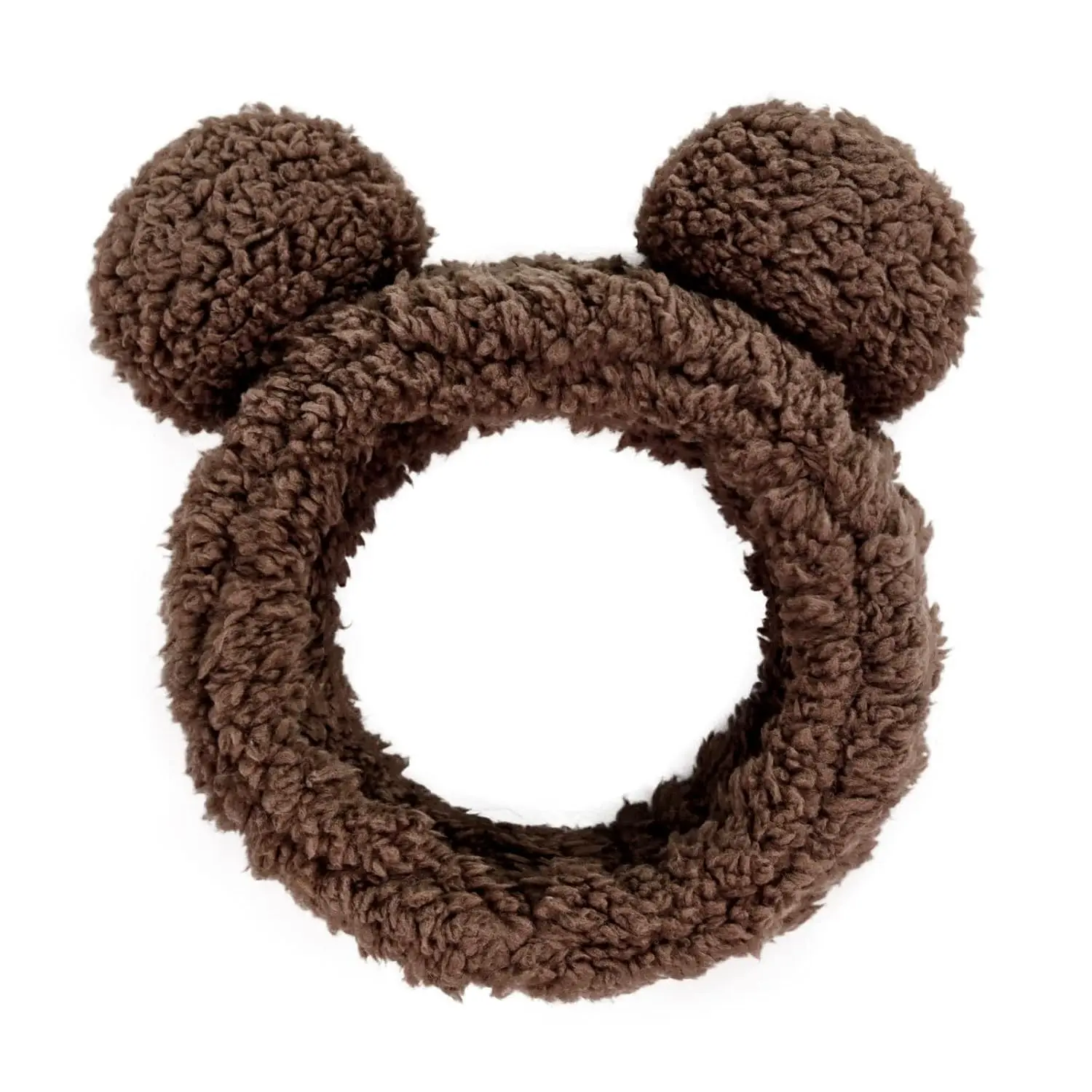 Bear Ears Headbands for Women Face Washing Spa Makeup Hair Bands Korean Elastic Fluffy Beauty Accessories, BrownGift