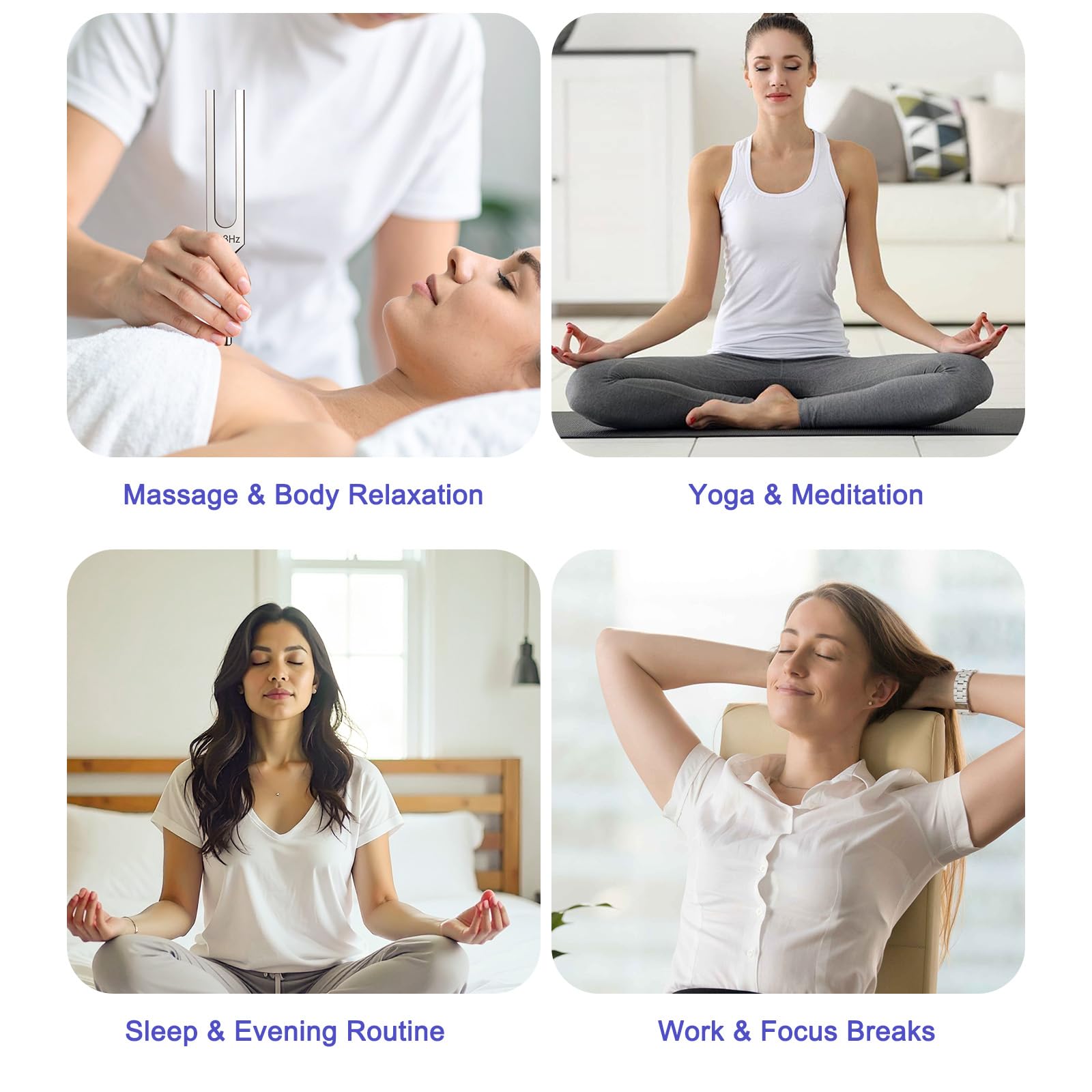 Tuning Fork Set – 128hz 432hz 512hz 528hz, Weighted and Unweighted Frequency Tools, Yoga, Meditation, Chakra, Gift Idea