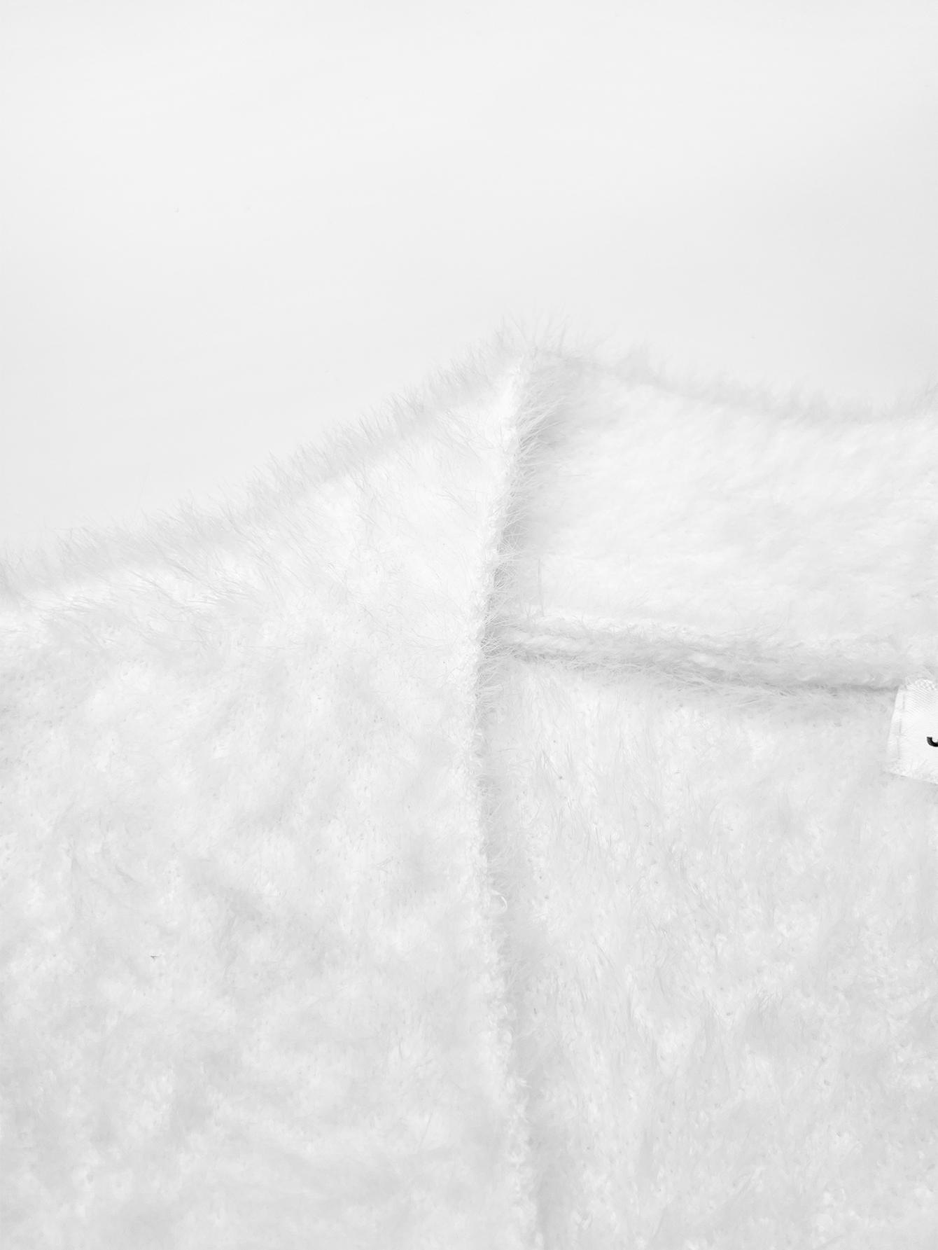 Joyfunear Women's Casual Long Knit Cardigan - Faux Fur Coats with Long Sleeves & Solid Color Design for Winter Wear