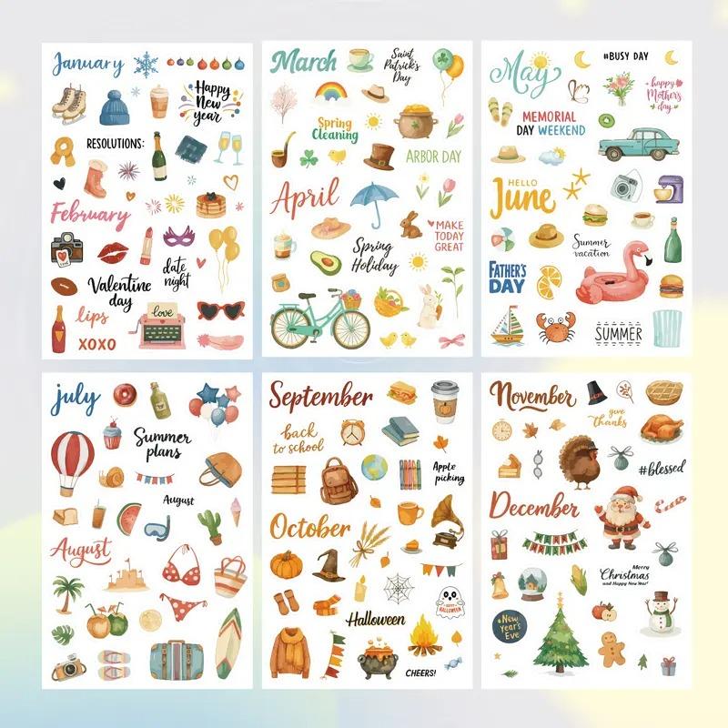 200+Sticker Sheets -With Accessories - Extra Large Calendar Planner Sticker Book with Monthly Tabs, Birthday, Wedding, Valentine’s, Christmas, New Year Decorations, for Bullet Journaling, Scrapbooking, Planners, Vintage & Modern Style - Year-Round Use