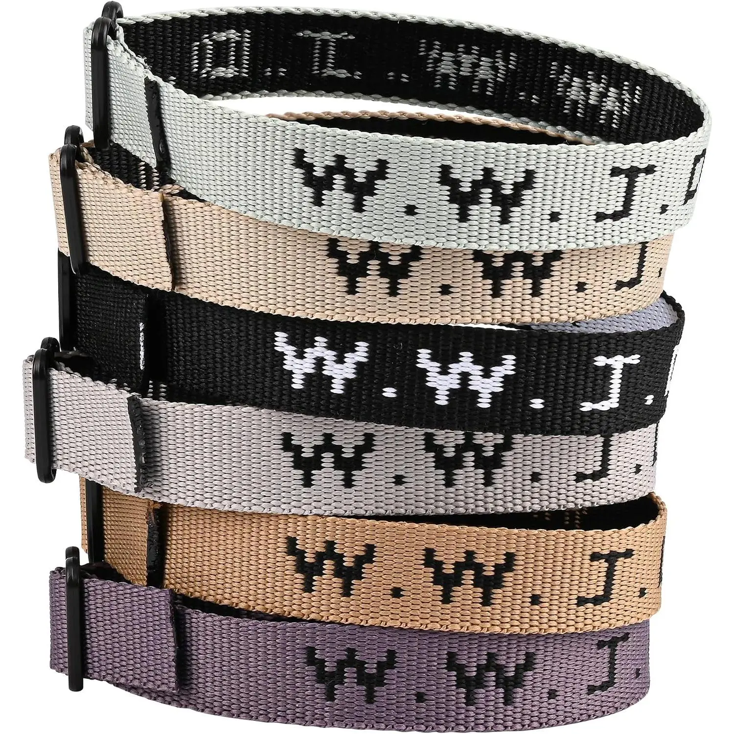 Unisex Synthetic WWJD Bracelet Bulk Set - Adjustable Christian Gift Wristbands, Bracelet for Women