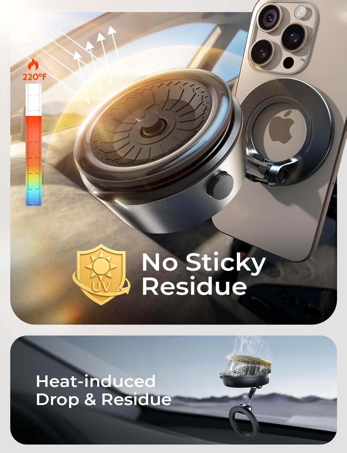 LISEN Upgraded Vacuum Magnetic Electronic Suction Car Phone Mount Holder for Car Gym Mirror Shower Smooth Surface 360 Adjustable