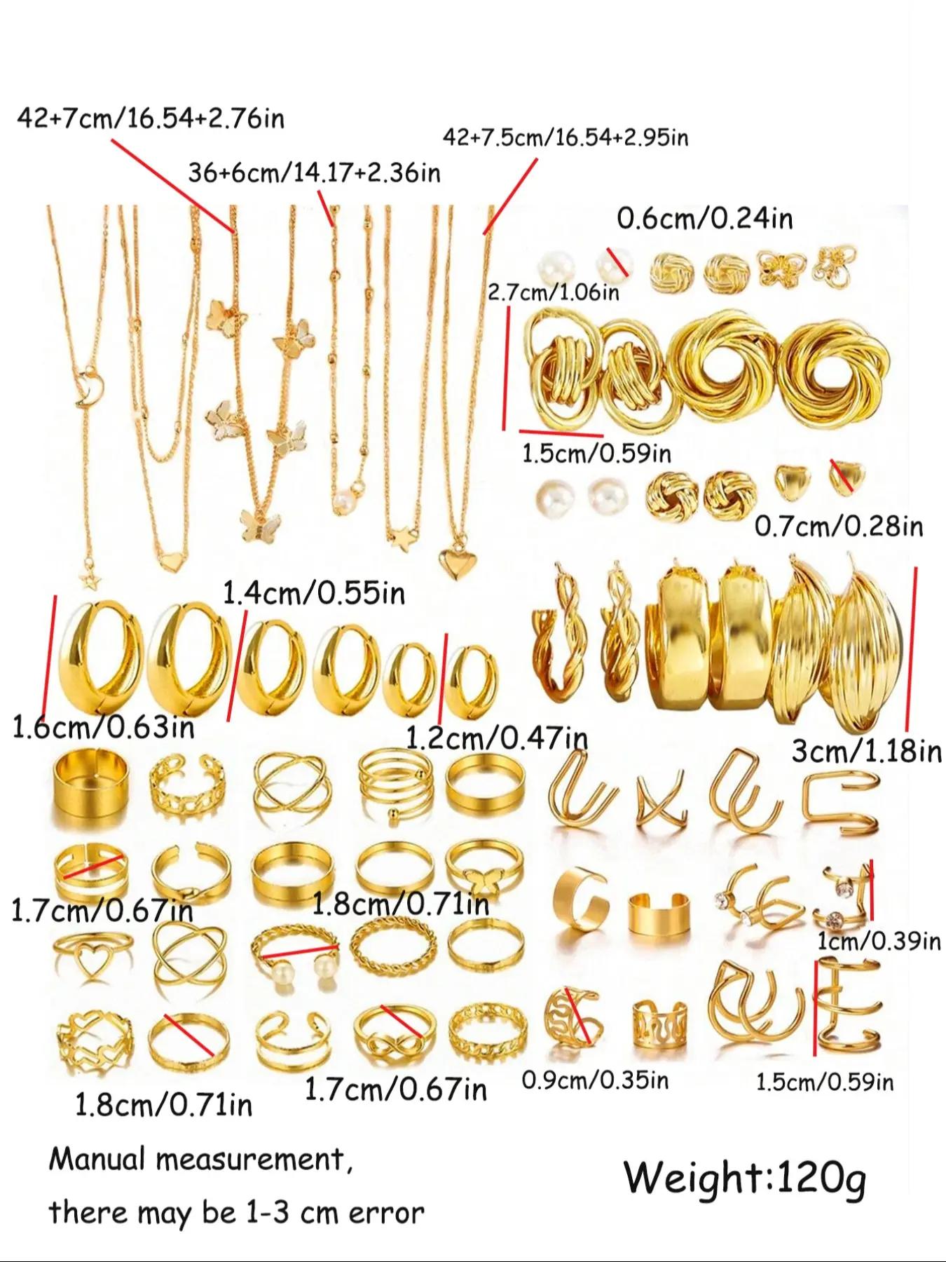 Elegant Vintage Middle Eastern Style Jewelry Set (35/58/61/68 Pcs), Imitation Pearls & Rhinestones Accents Jewelry for Parties and Daily Wear