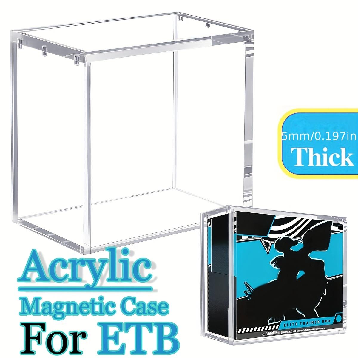 2-Piece Acrylic Stackable Display Case, Fits Booster Box & Elite Trainer Box (etb), Transparent Magnetic Closure Storage Box