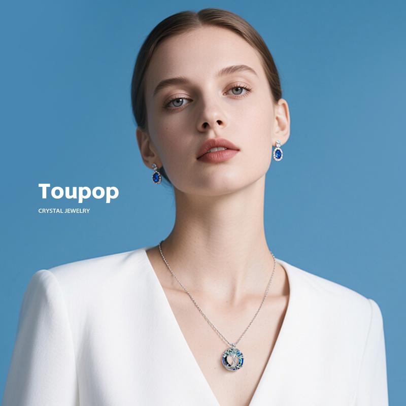 Exquisite Tree of Life Pendant Necklace for Women | Chain 18'' 925 Sterling Silver Pendant with Created Austrian Crystal | Hypoallergenic Jewelry Gift for Girlfriend,Mom, Wedding, Birthday, Anniversary Mother's Day | Eco-Friendly Luxury Jewelry