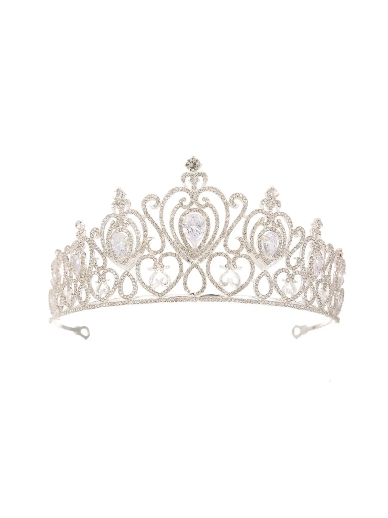 European and American New Style Bride Crown Fashionable Zircon Tiara Rhinestone Princess Wedding Crown Accessory for Bridal Gown