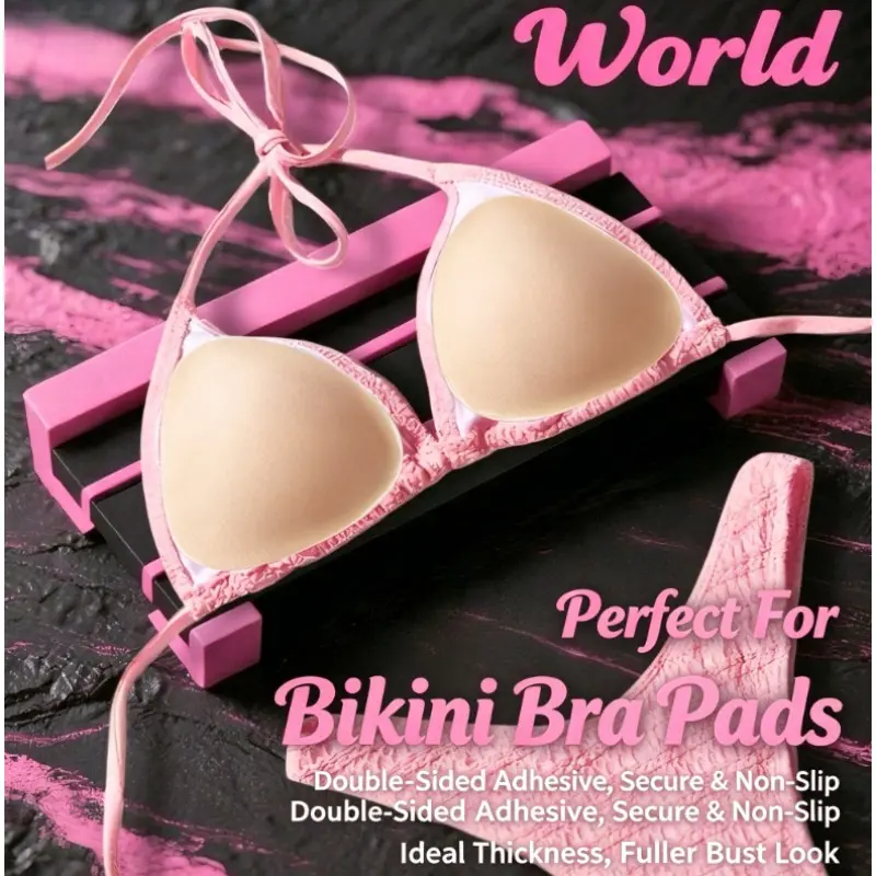 V Shape Double Sided Self Adhesive Sponge Bra Pads, Waterproof Thick Push Up Bikini Inserts, Comfort Cute Fashion Outfit Accessory, Perfect Valentine’s Day Gift for Her, Ideal Holiday Present for Lover, Family & Friends