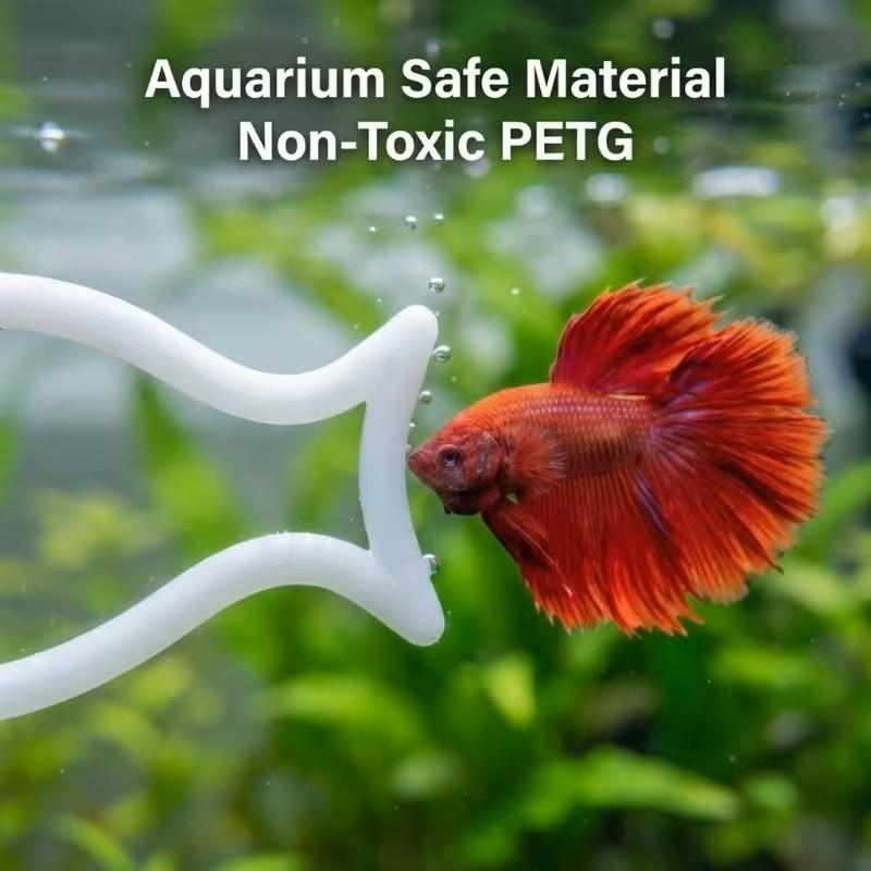 Two 3D Printed Fish-Shaped Aquarium Feeding Rings, Prevents Food Spreading, Reusable, User-Friendly, Ideal for Various Fish Tanks