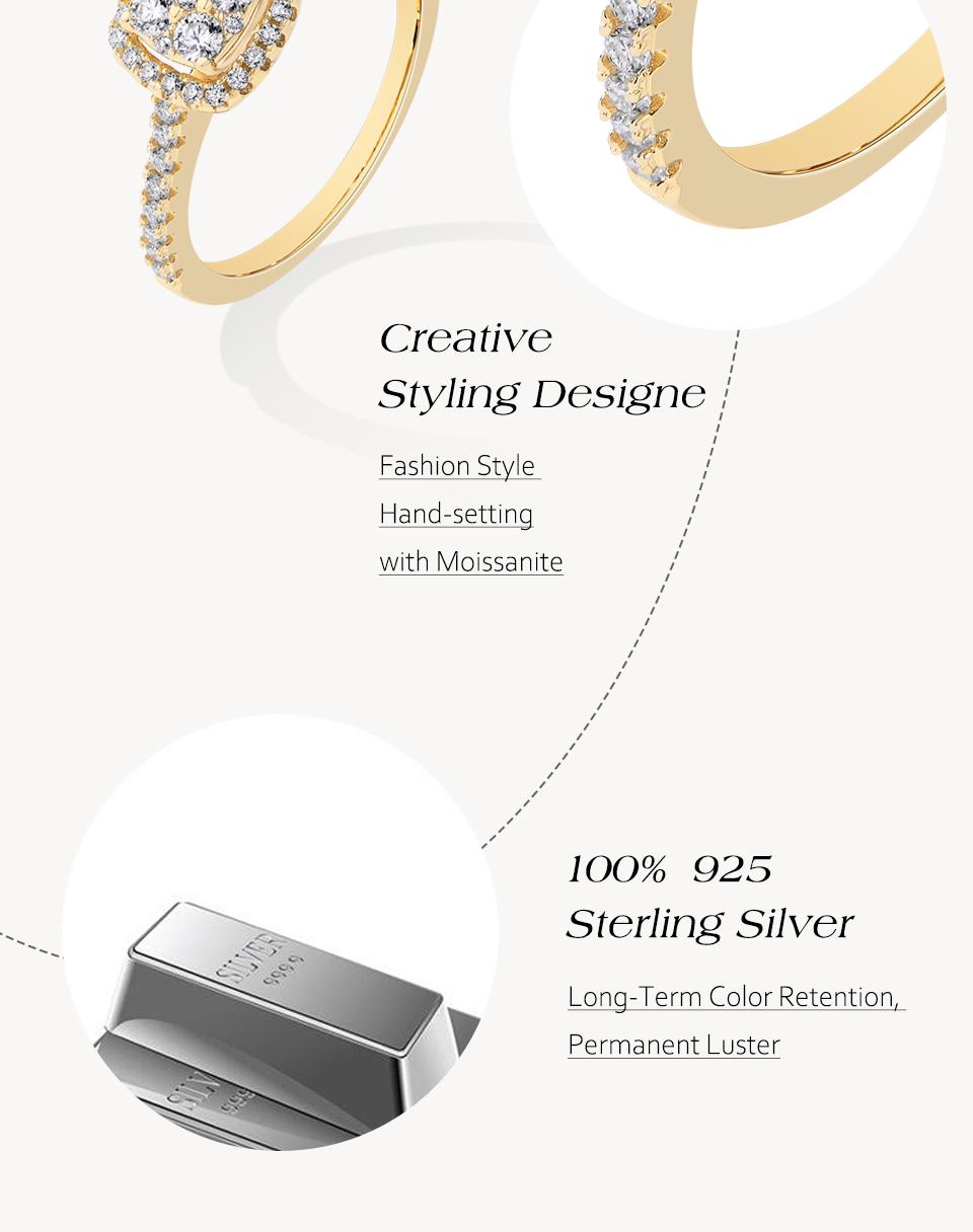 D Color VVS1 Lab-Created Moissanite Ring for Women Engagement Wedding Promise Ring Fine Jewelry Gift Daily Wear R242 SpringStatements