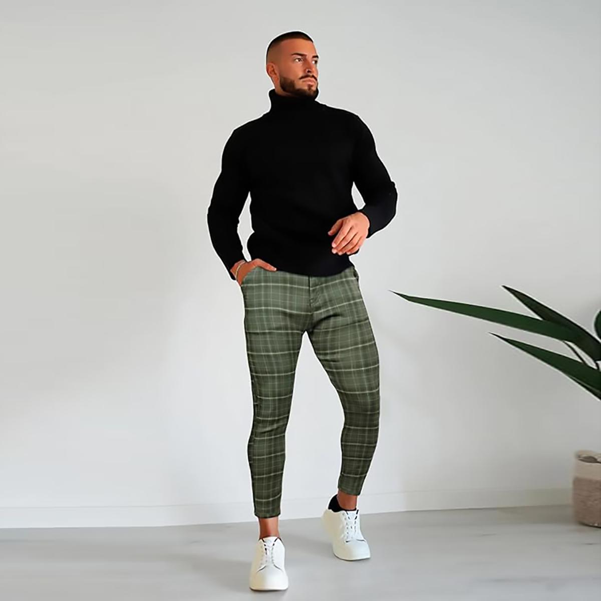 GINGTTO Men's Skinny Stretch Dress Pants Slim Fit Chino Pants Fashion Trousers