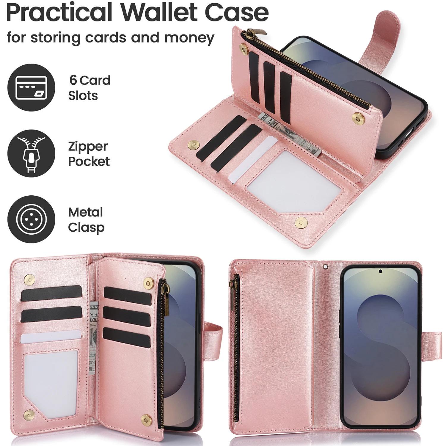 Zipper Cards Solt Wallet Leather Emboss Butterfly Tree Bag Case For Samsung Galaxy S26 S25 Ultra S25 Plus S24 S23 A26 A36 A56 Cover