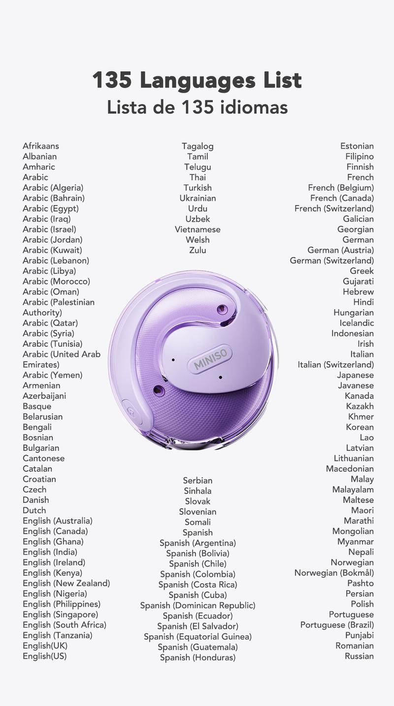 MINISO X15Pro Wireless Headphones Bluetooth 5.4 Sport Earphone Support 135 Languages HIFI Sound Quality