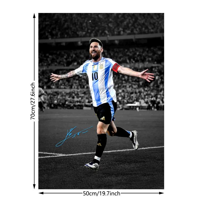 1 piece/set frameless canvas painting print poster, unframed art print, Classic realistic art, Legend Messi Argentina Celebration,perfect gift for football lovers, ideal gift for bedroom, dorm, living room, toilet,dorm hallway, kitchen, wall decoration