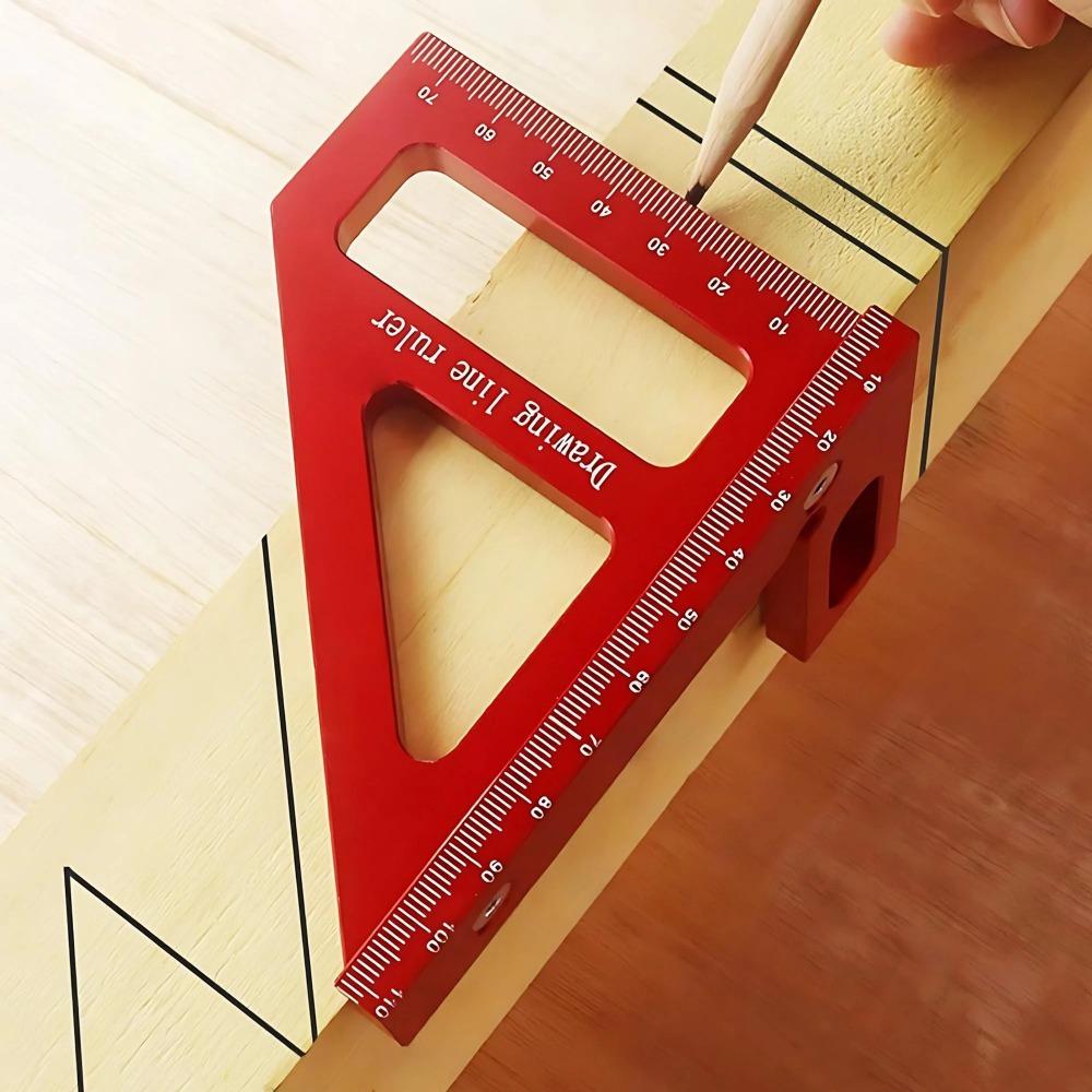 Professional Engineering Ruler with Protractor, Heavy Duty, High Precision Metal Measuring Tools Hardware for Woodworking and Construction, Portable Angle Finder, Miter Gauge, Layout Square, DIY Carpenter Tools, Multi-Function Measurement Solution