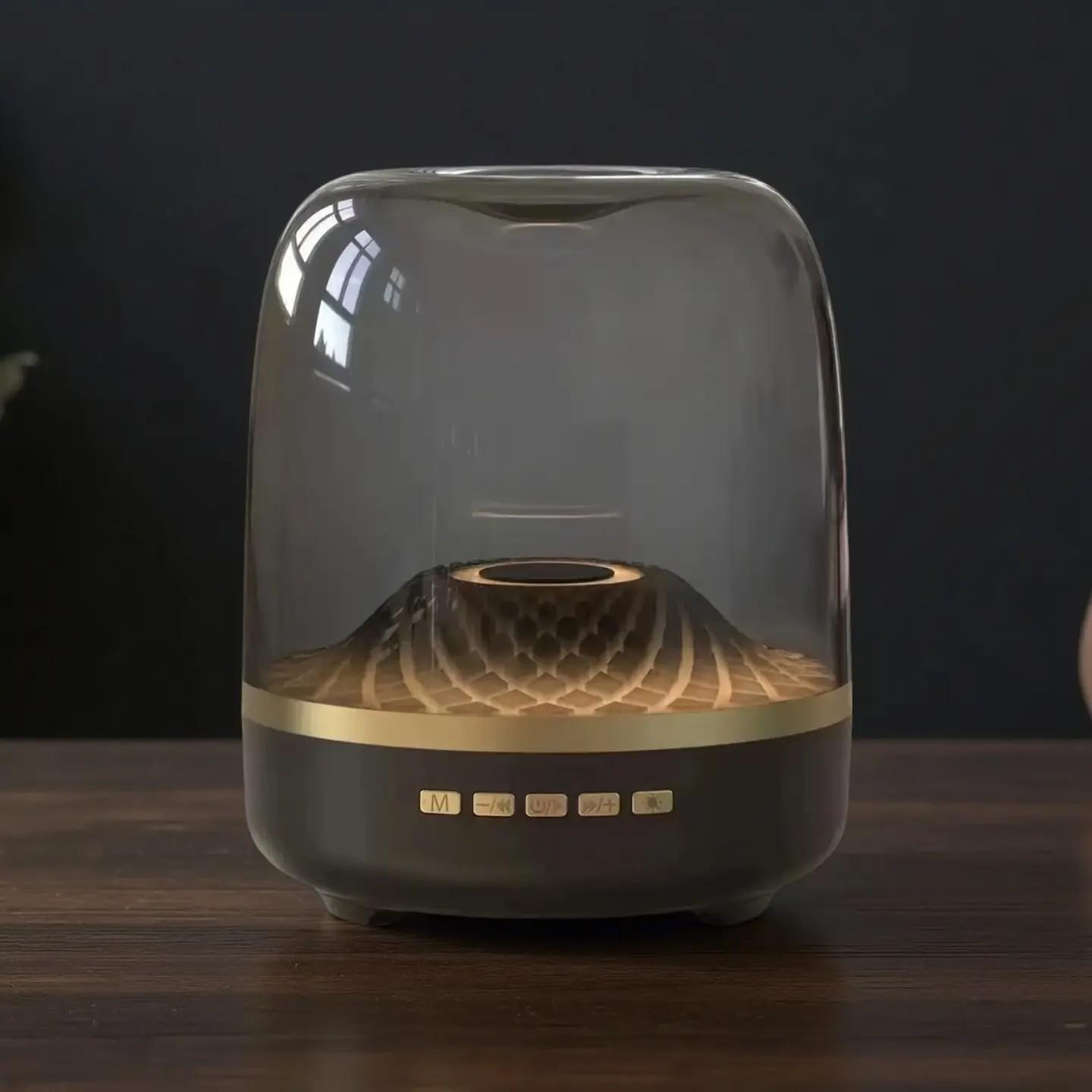 Compact Bluetooth-compatible Speaker, 360° Surround Sound, 7 LED Effects, USB Type-C, 500mah Battery, Wireless, Home Theater, Gift Ready