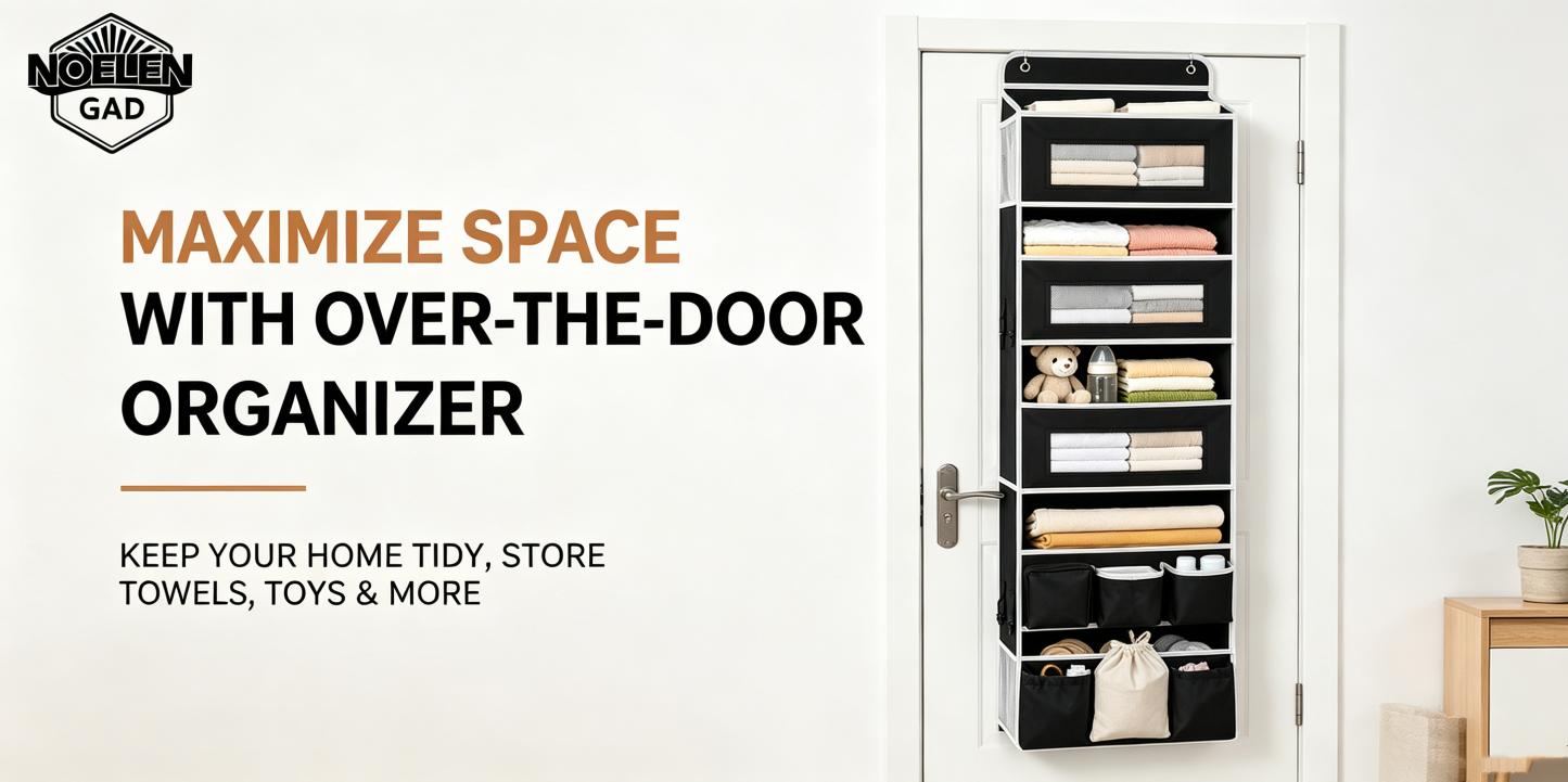 1 Pack Over The Door Organizer Storage Hanging Organizer Closet with 5 Large Pockets 6 Mesh Pockets 50 lbs Weight Capacity Behind Door Storage for Closet Nursery Bedroom Bathroom (Black) 1 Pack Over The Door Organizer Storage Hanging Organizer Closet with 5 Large Pockets 6 Mesh Pockets 50 lbs Weight Capacity Behind Door Storage for Closet Nursery Bedroom Bathroom (Black)