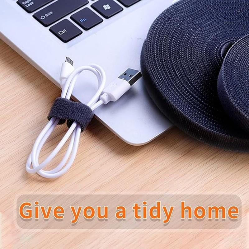 Reusable Multi-Color Velcro Strips, 3m/11.8ft Dual-Sided Adhesive Tape, 0.31 Inch Wide Nylon Cable Organizer