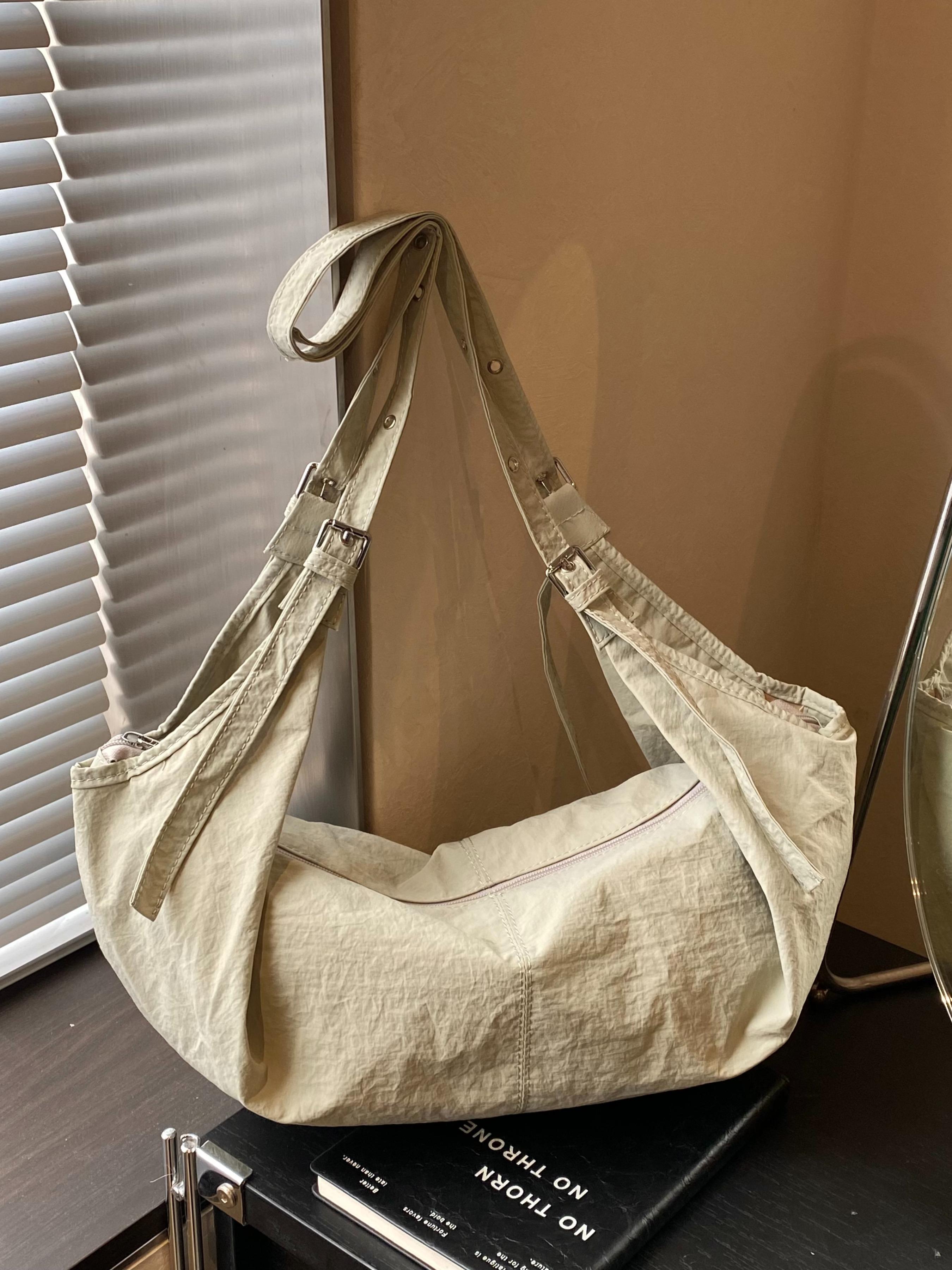 Women's Nylon Hobo Bag, Waterproof Large Capacity Shoulder Bag, Casual Lightweight Design, Ideal for Shopping and Daily Use