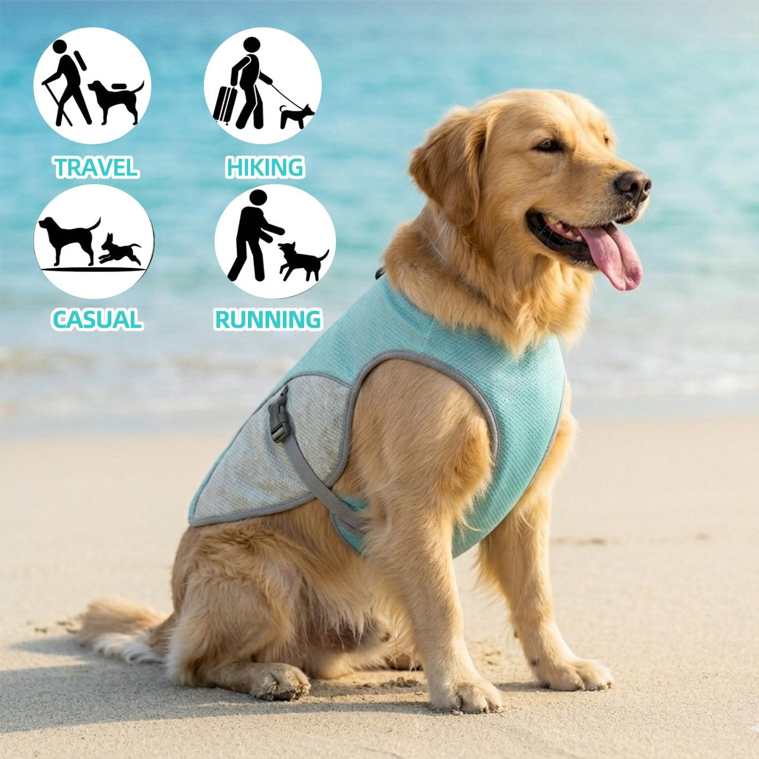 Sun Protection Dog Shirt / Quick-Drying Cooling Vest — Lightweight, Breathable, Sleeveless Vest with Reflective Strips; All-Season Pet Apparel Offering UV Protection for Summer; Suitable for Small, Medium, and Large Dogs—Ideal for Outdoor Hiking, Beach Ou