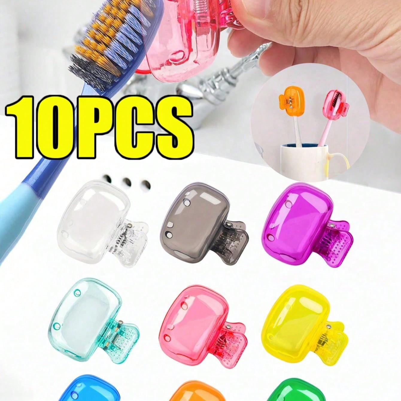 10/4/1 PCS-Portable Toothbrush Holder Set, Transparent Colorful Travel Toothbrush Covers, Plastic Clips for Bathroom, Home, Travel, Camping, School, Business