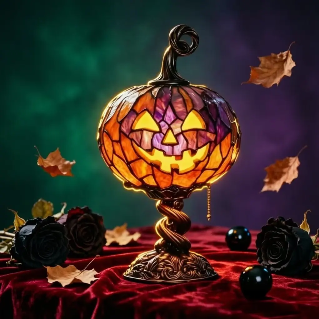 Halloween Decorative Table Lamp, 22cm/8.66in Tall, 14cm/5.51in Wide, Halloween Theme Design, Ornamental Lighting, Perfect for Festive Decorations, Decorative Lights