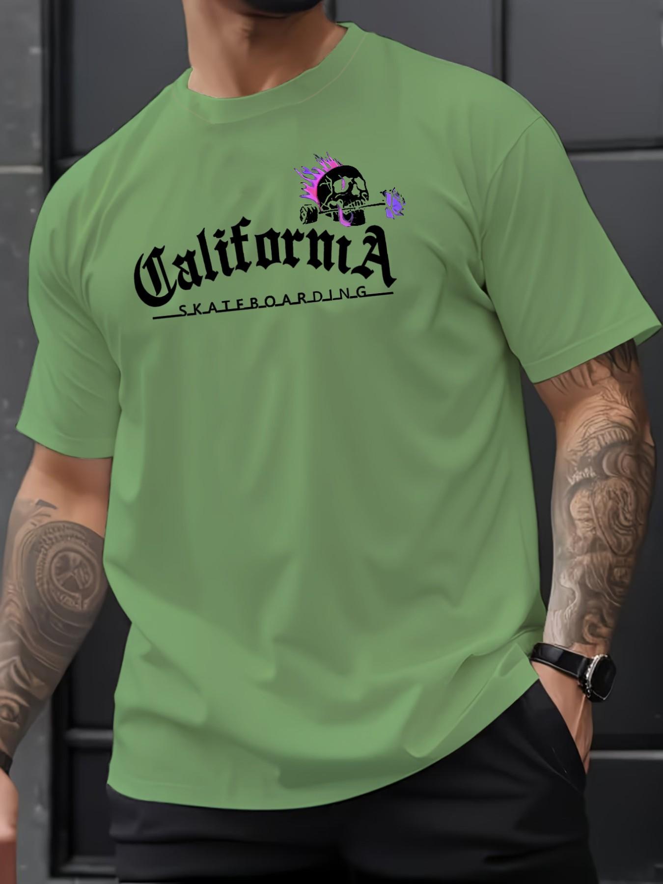 Men's Summer Micro-Stretch Comfort Round Neck Printed T-Shirt, Fashionable Trendy Wear, Best Choice for Men, Casual Stylish Tee