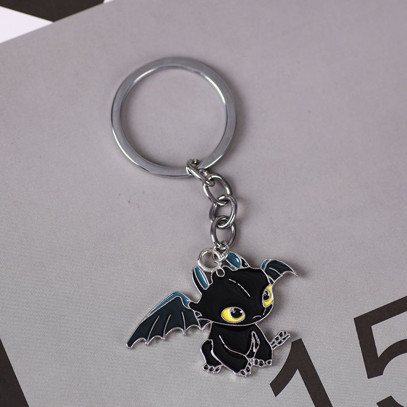 Japanese Style Cartoon Anime How To Train Your Dragon Metal Key Chain Cute Creative Couple Accessories Gifts Children Toys
