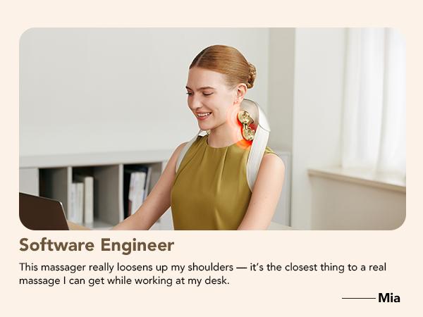 SKG Neck Massager with Heat – Deep Tissue Shiatsu, Cordless & Portable, Pain Relief for Neck & Shoulders – The Perfect Gift