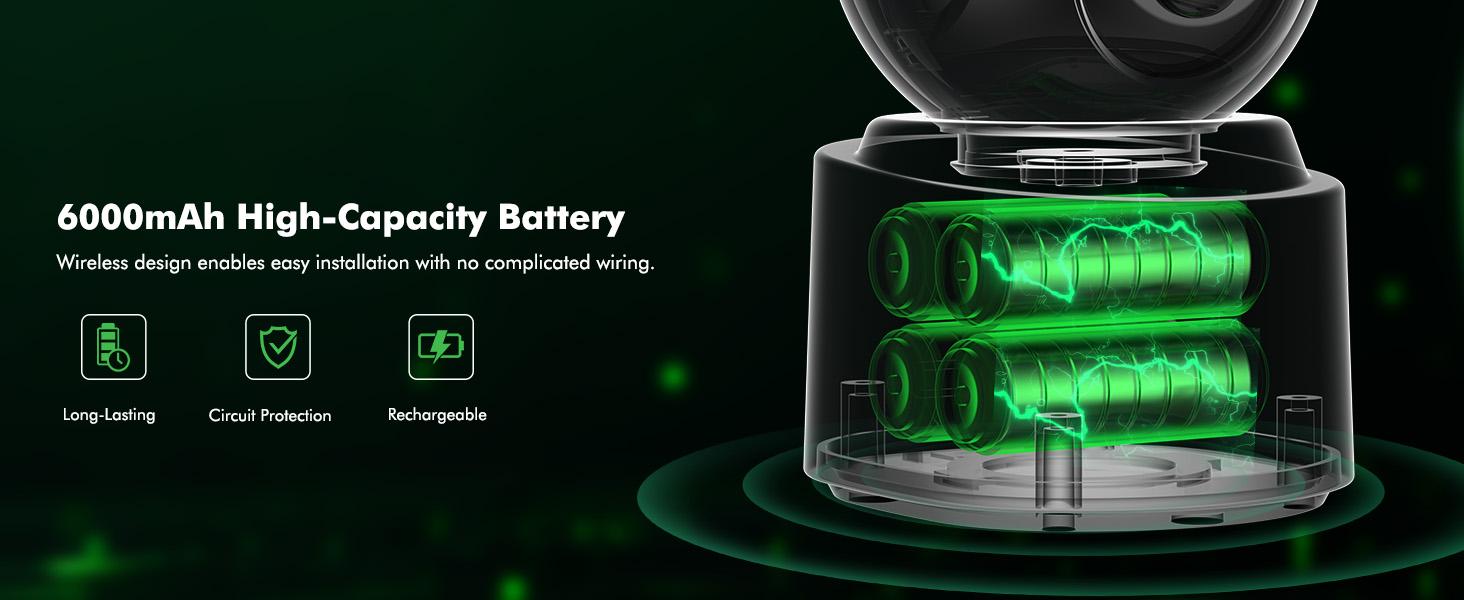 Wireless Camera-2.5K 4MP Pan/Tilt Security Camera Indoor with 6000mAh Battery, 5G&2.4G WiFi Camera for Home Security/Baby Monitor/Pet Wireless Surveillance Cam, Color Night Vision, AI Motion Detection, 2-Way Audio