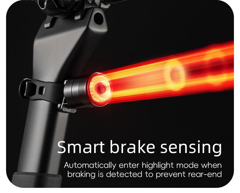 ROCKBROS Bike Taillight Rechargeable Waterproof Smart Auto Brake Sensing Rear Light Q5Mini LED Bike accessories
