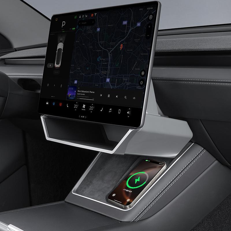 [ Tesla Organizer Box Pro ] Magnetic Center Console Organizer for Tesla Model 3 Highland 2024-2026 & Model Y Juniper 2025-2026, Under Screen Storage Organizer, Custom Fit Accessories, Not Fit 2017-2023 Model 3 & 2021-2024 Model Y, Vehicle Organizer, Car O