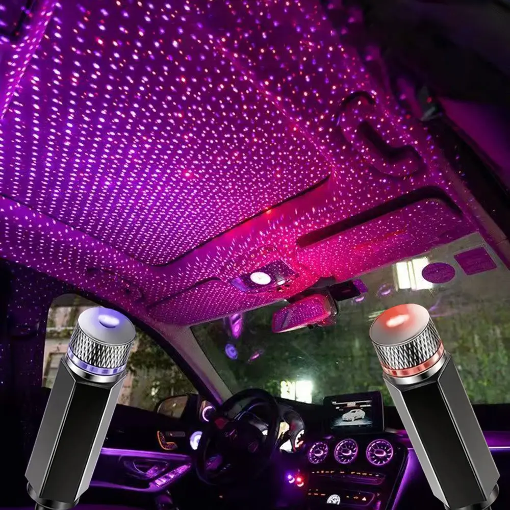 Car Atmosphere Starry Night Light, Adjustable Romantic Car Interior Lamp, Portable USB Night Light for Vehicles, Ceiling, Bedroom